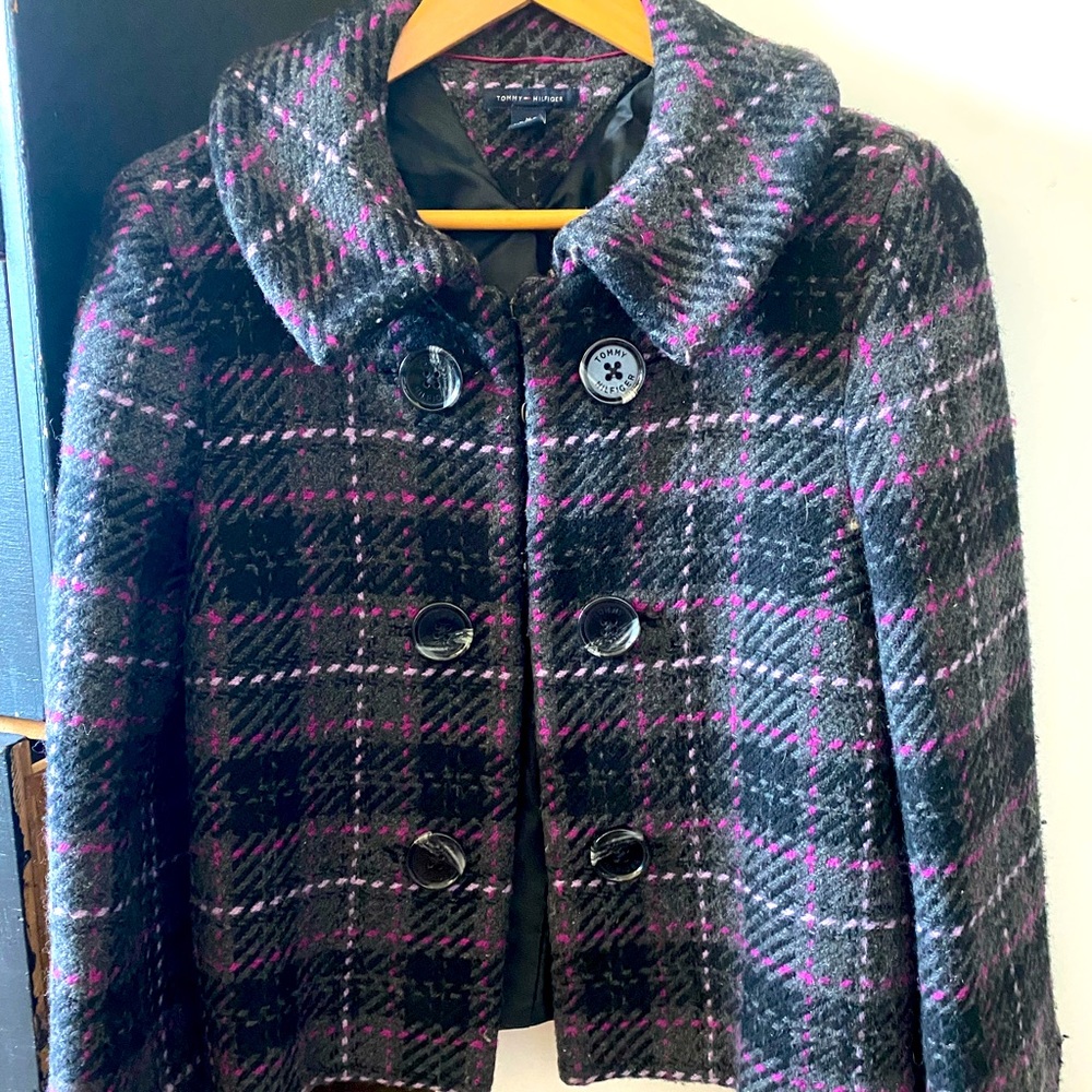 Tommy Hillfiger Medium Houndstooth Jacket 🧥 Wool Blend